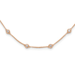 True Origin 14K Rose Gold 1 1/8 carat Lab Grown Diamond VS/SI  D E F  18 Station 18 Inch Necklace