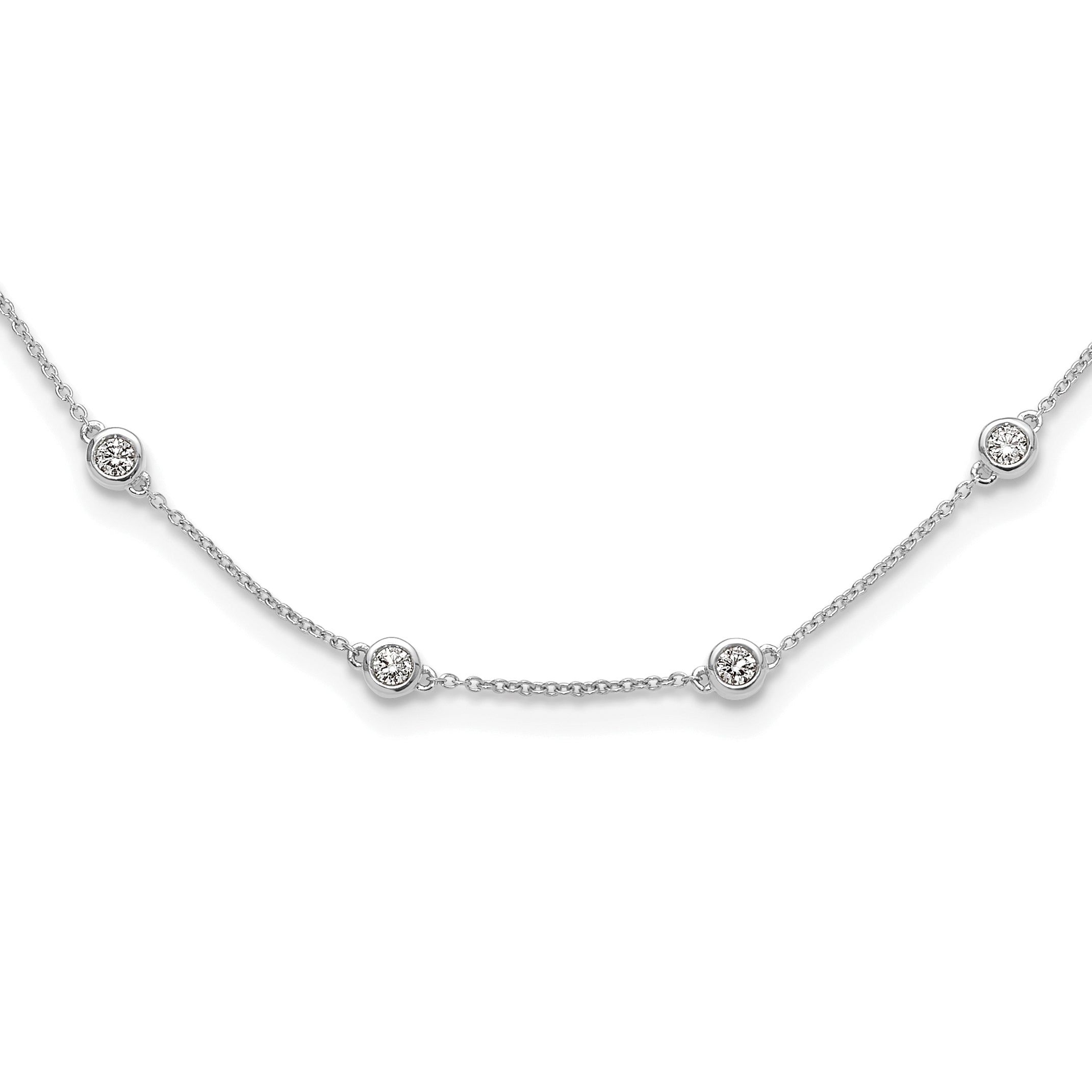 True Origin 14K White Gold 1 1/8 carat Lab Grown Diamond VS/SI  D E F  18 Station 18 Inch Necklace