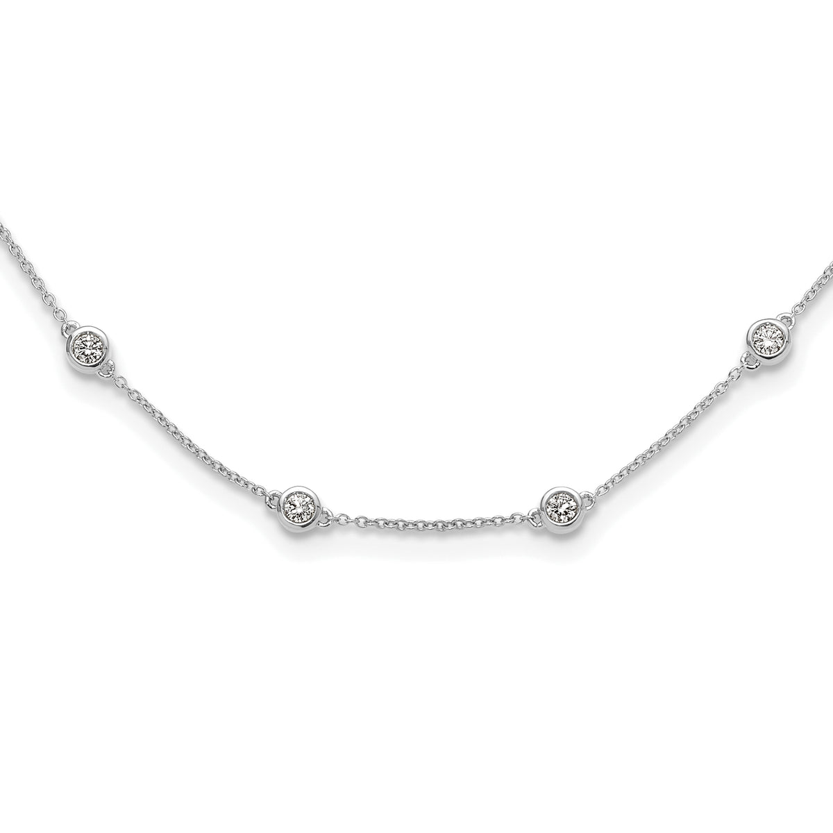 True Origin 14K White Gold 1 1/8 carat Lab Grown Diamond VS/SI  D E F  18 Station 18 Inch Necklace