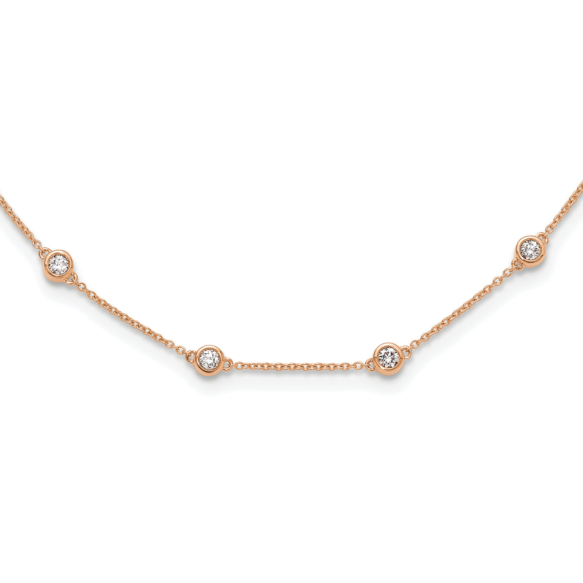 True Origin 14K Rose Gold 1 1/3 carat Lab Grown Diamond VS/SI  D E F  20 Station 20 Inch Necklace