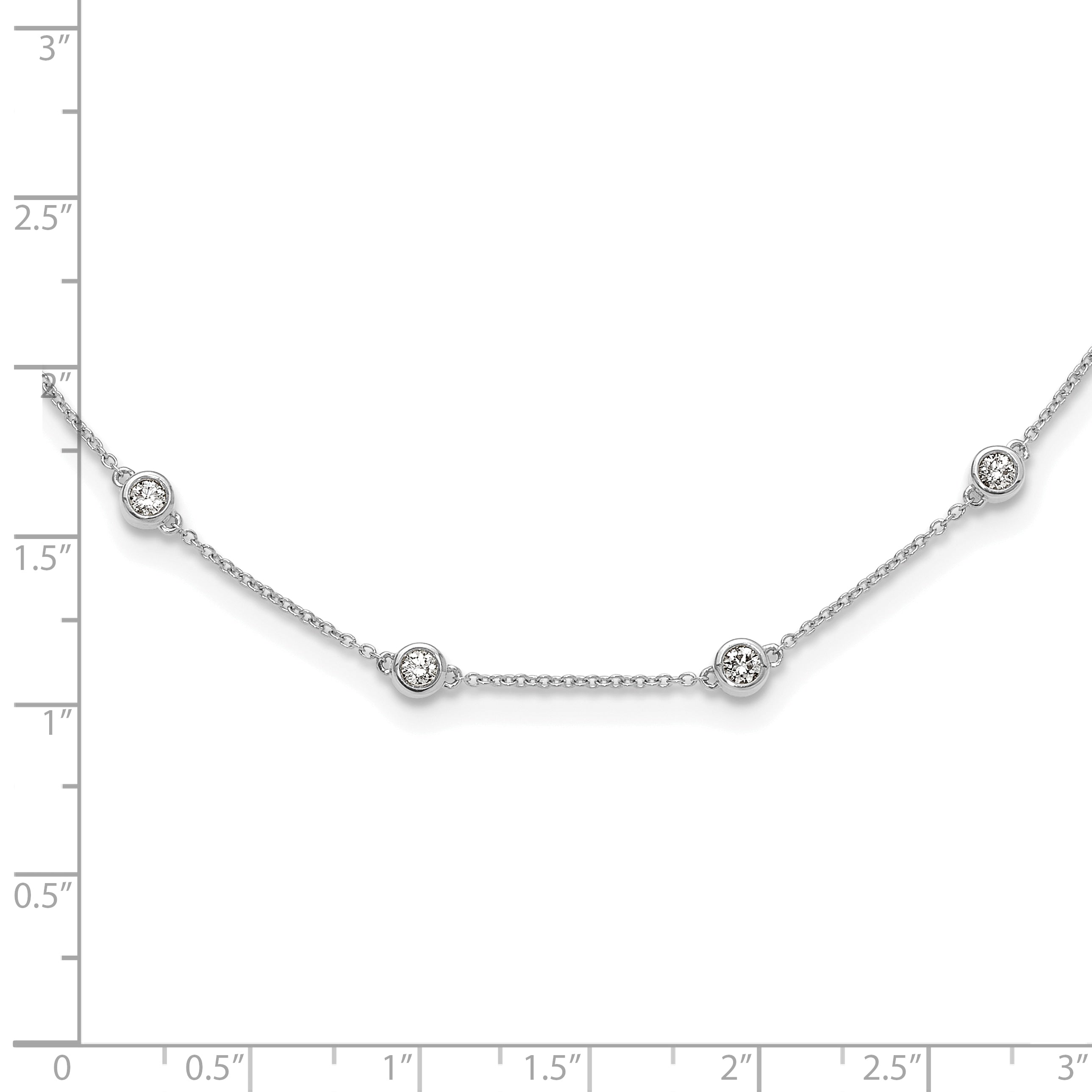 True Origin 14K White Gold 1 1/3 carat Lab Grown Diamond VS/SI  D E F  20 Station 20 Inch Necklace