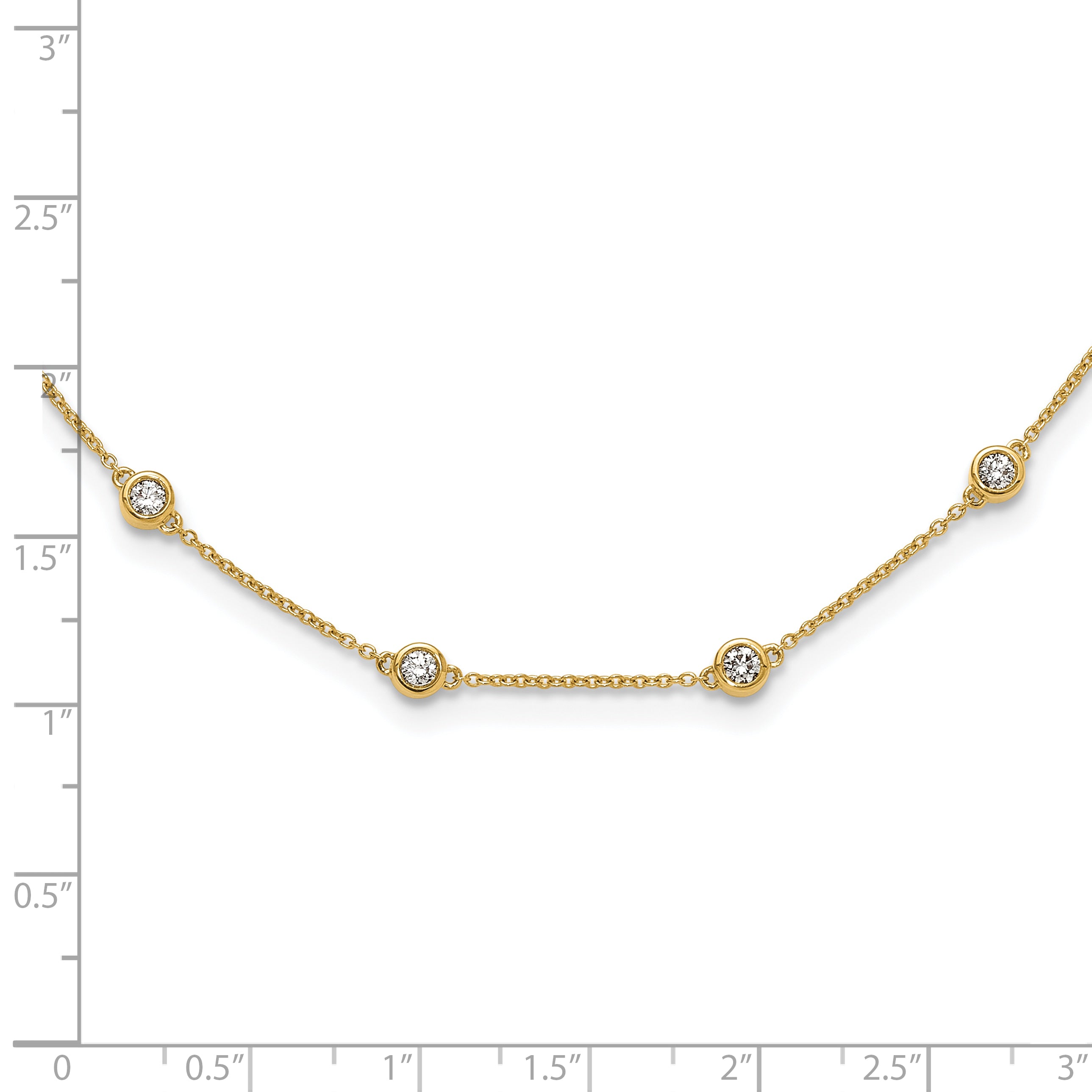 True Origin 14K 1 1/3 carat Lab Grown Diamond VS/SI  D E F  20 Station 20 Inch Necklace