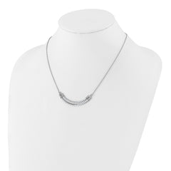 14K White Gold Lab Grown Diamond U Layered Stone Necklace