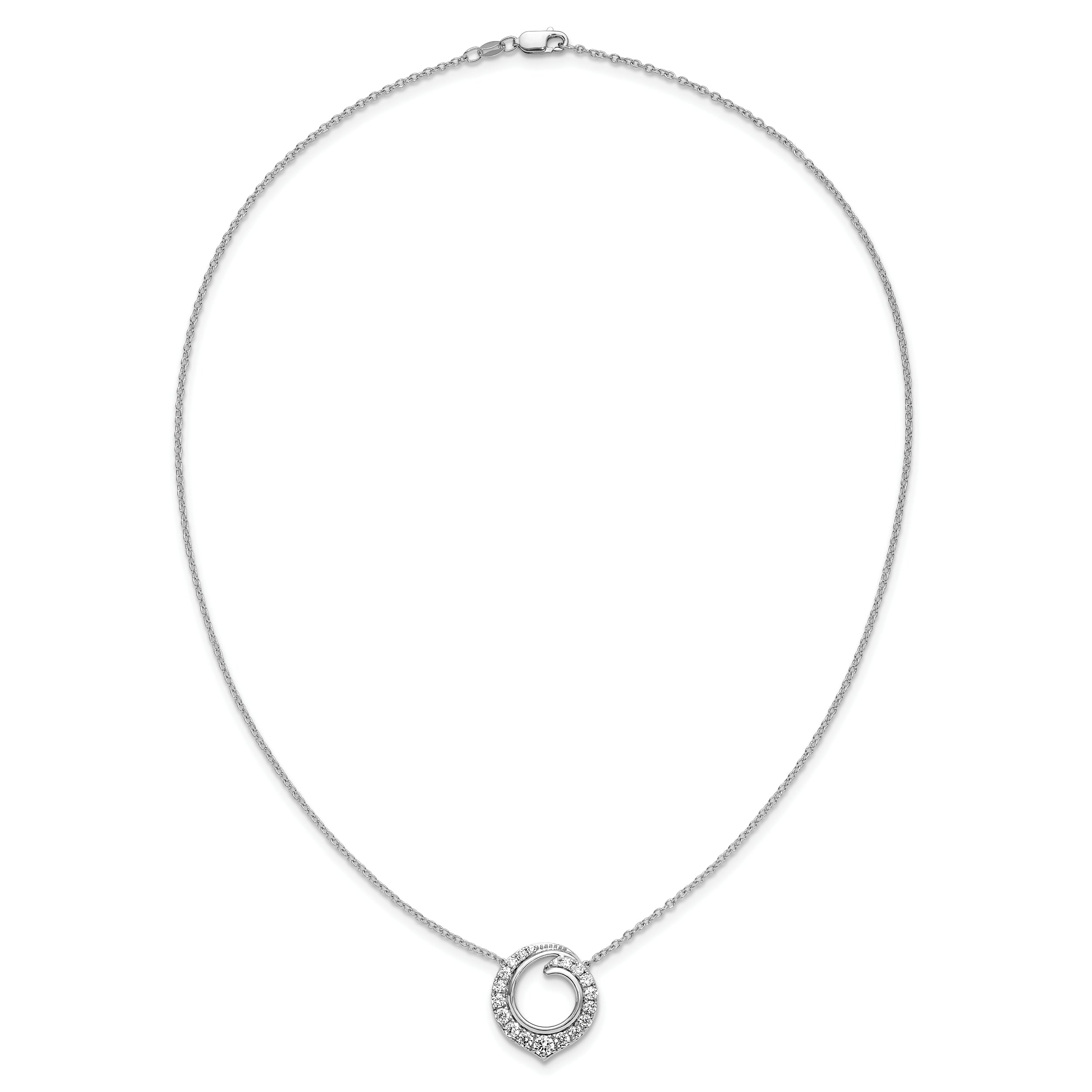 14K White Gold Lab Grown Diamond VS/SI GH, Circle Necklace