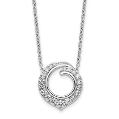 14K White Gold Lab Grown Diamond VS/SI GH, Circle Necklace