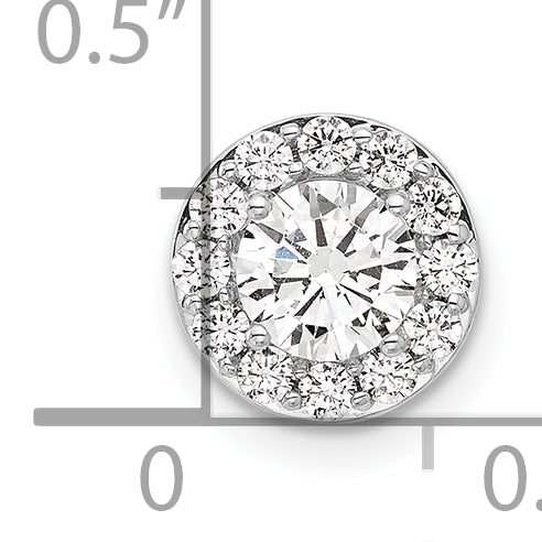 14K White Gold Lab Grown Diamond VS/SI GH, Round Halo Chain Slide