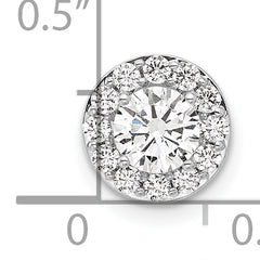 14K White Gold Lab Grown Diamond VS/SI GH, Round Halo Chain Slide