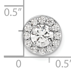 14K White Gold Lab Grown Diamond VS/SI GH, Round Halo Chain Slide