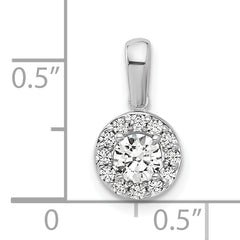 14K White Gold Lab Grown Diamond VS/SI GH, Round Halo Pendant