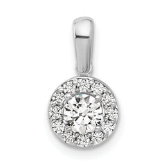 14K White Gold Lab Grown Diamond VS/SI GH, Round Halo Pendant