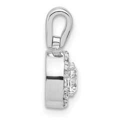 14K White Gold Lab Grown Diamond VS/SI GH, Round Halo Pendant