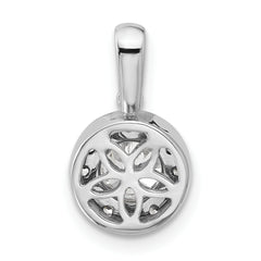 14K White Gold Lab Grown Diamond VS/SI GH, Round Halo Pendant