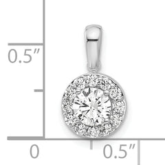 14K White Gold Lab Grown Diamond VS/SI GH, Round Halo Pendant