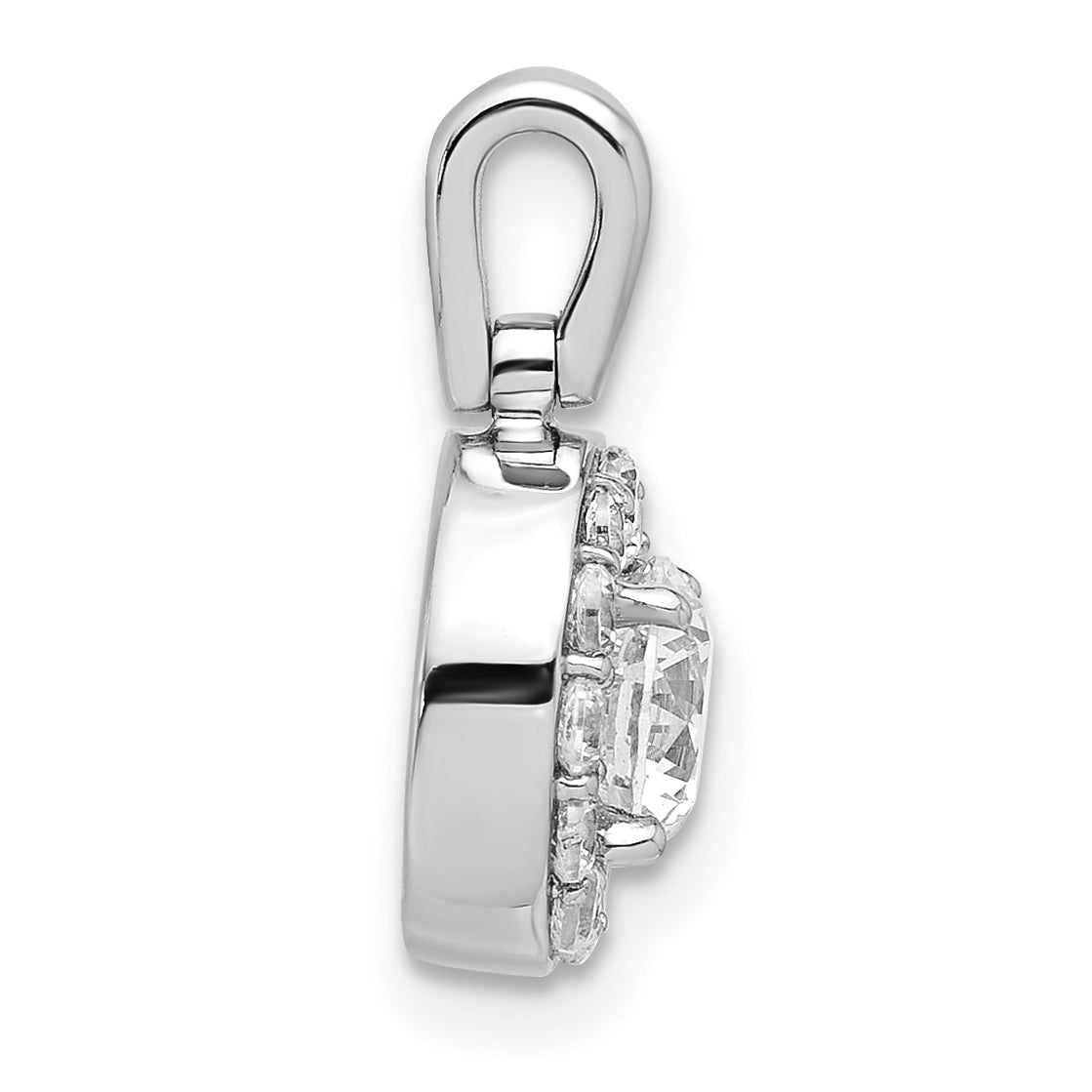 14K White Gold Lab Grown Diamond VS/SI GH, Round Halo Pendant