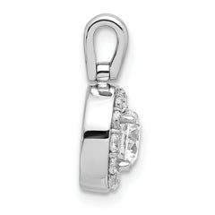 14K White Gold Lab Grown Diamond VS/SI GH, Round Halo Pendant