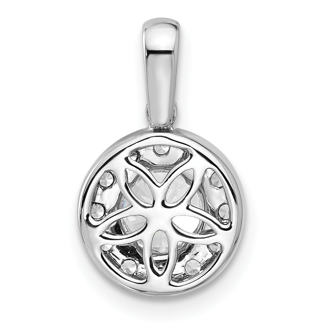 14K White Gold Lab Grown Diamond VS/SI GH, Round Halo Pendant