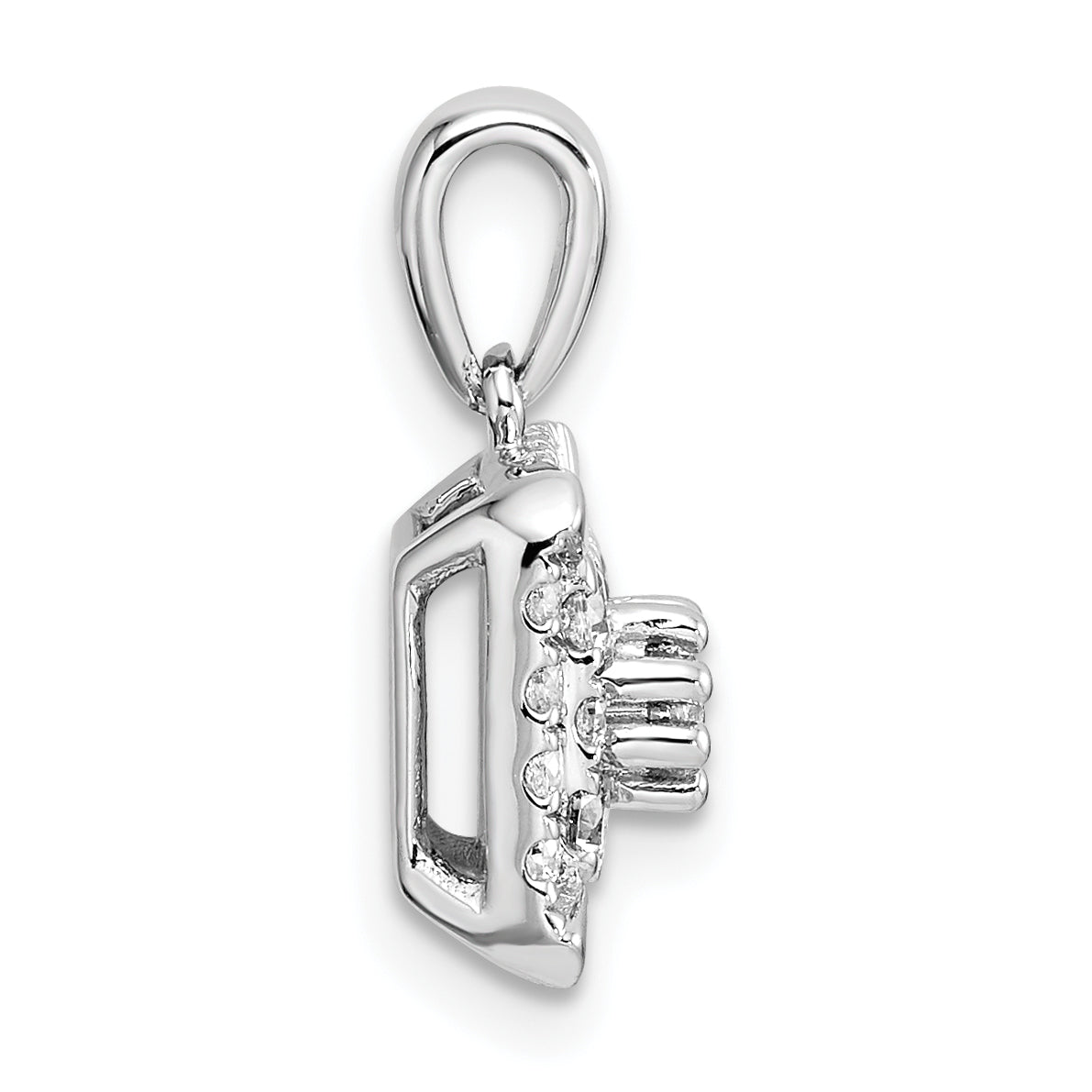 14K White Gold Lab Grown Diamond VS/SI GH, Square Pendant