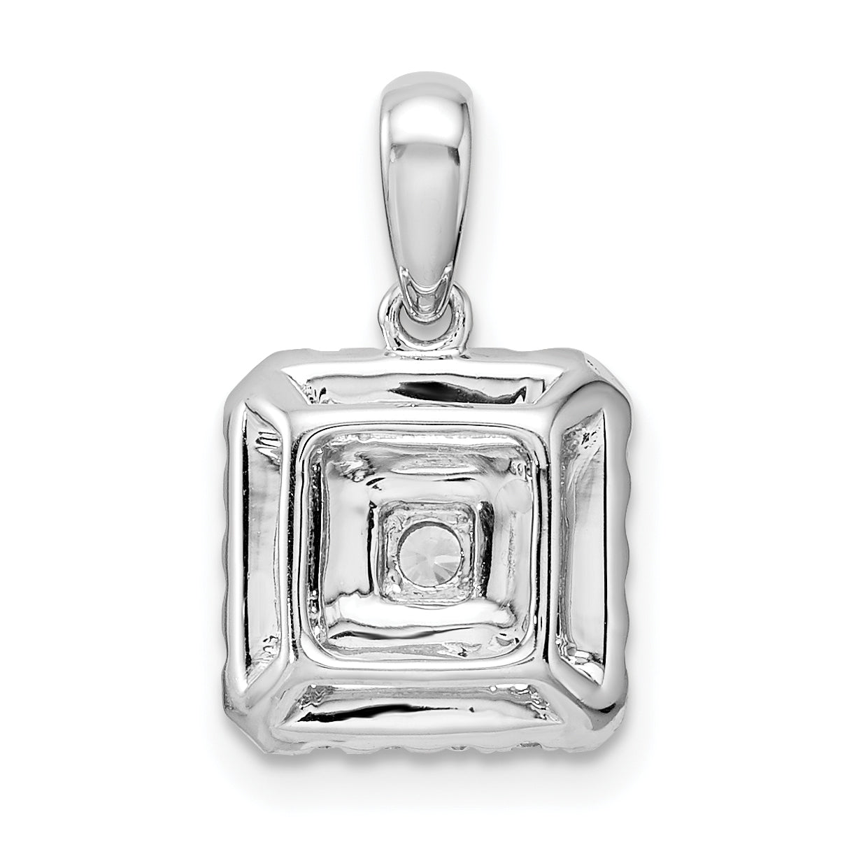 14K White Gold Lab Grown Diamond VS/SI GH, Square Pendant