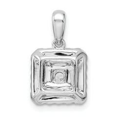 14K White Gold Lab Grown Diamond VS/SI GH, Square Pendant