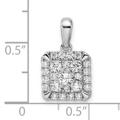 14K White Gold Lab Grown Diamond VS/SI GH, Square Pendant