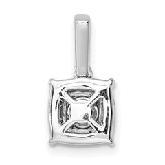 14K White Gold Lab Grown Diamond VS/SI GH, Square Pendant