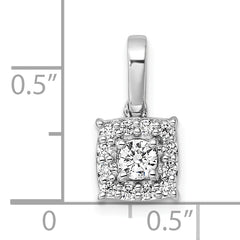 14K White Gold Lab Grown Diamond VS/SI GH, Square Pendant