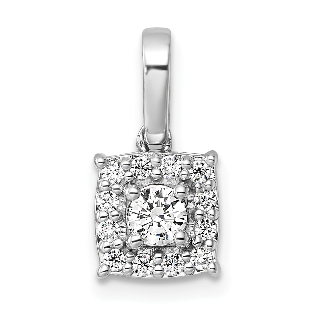 14K White Gold Lab Grown Diamond VS/SI GH, Square Pendant