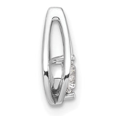 14K White Gold Lab Grown Diamond Teardrop Chain Slide