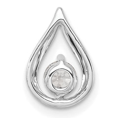 14K White Gold Lab Grown Diamond Teardrop Chain Slide