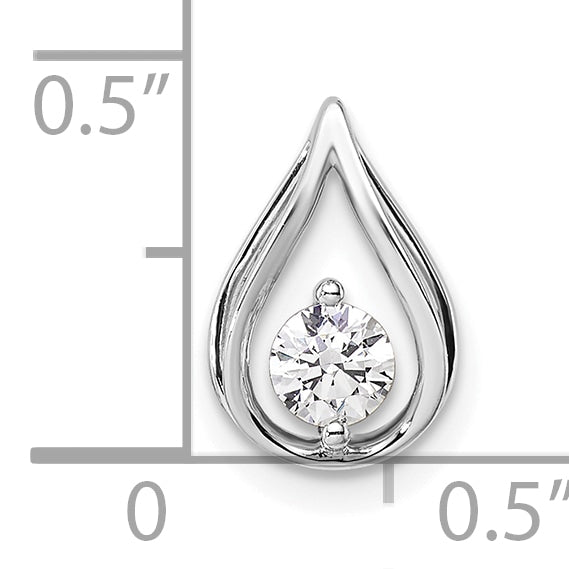 14K White Gold Lab Grown Diamond Teardrop Chain Slide