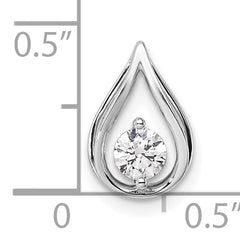 14K White Gold Lab Grown Diamond Teardrop Chain Slide