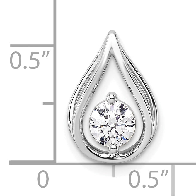 14K White Gold Lab Grown Diamond Teardrop Chain Slide