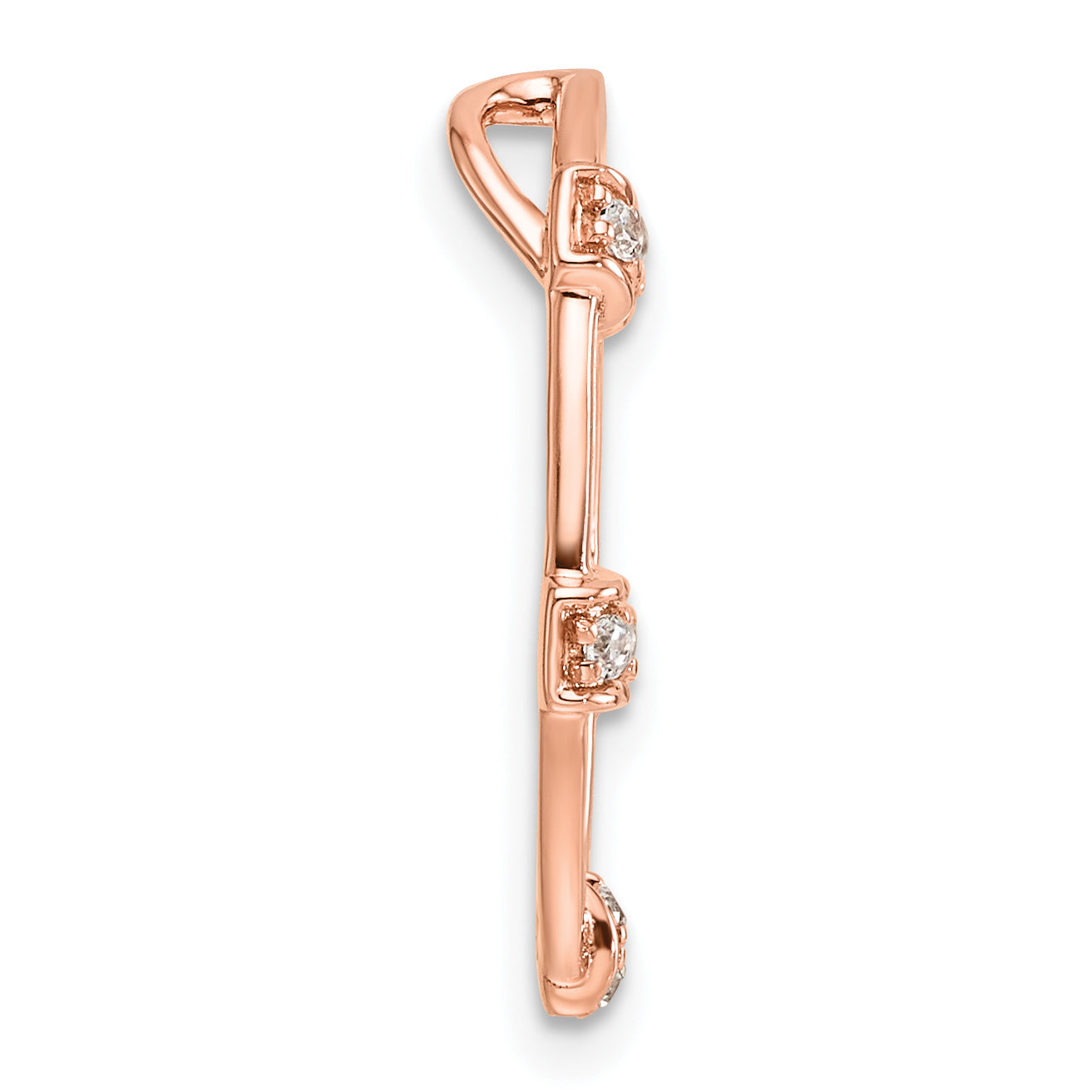 14K Rose Gold Lab Grown Diamond VS/SI GH, Oval Chain Slide