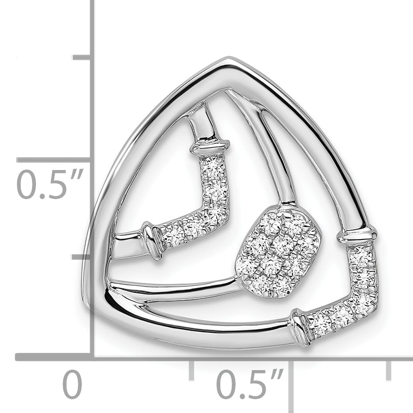 14K White Gold Lab Grown Diamond VS/SI GH, Triangle Chain Slide