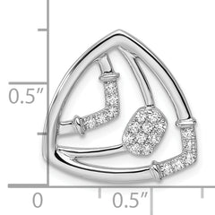 14K White Gold Lab Grown Diamond VS/SI GH, Triangle Chain Slide