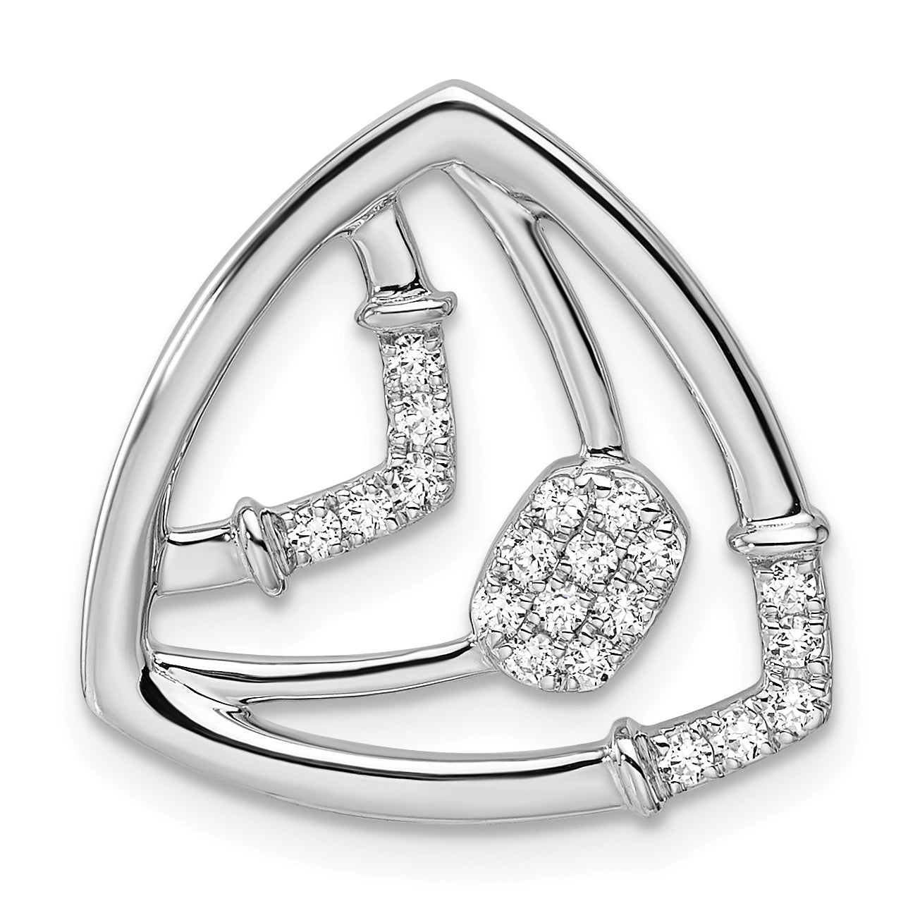 14K White Gold Lab Grown Diamond VS/SI GH, Triangle Chain Slide