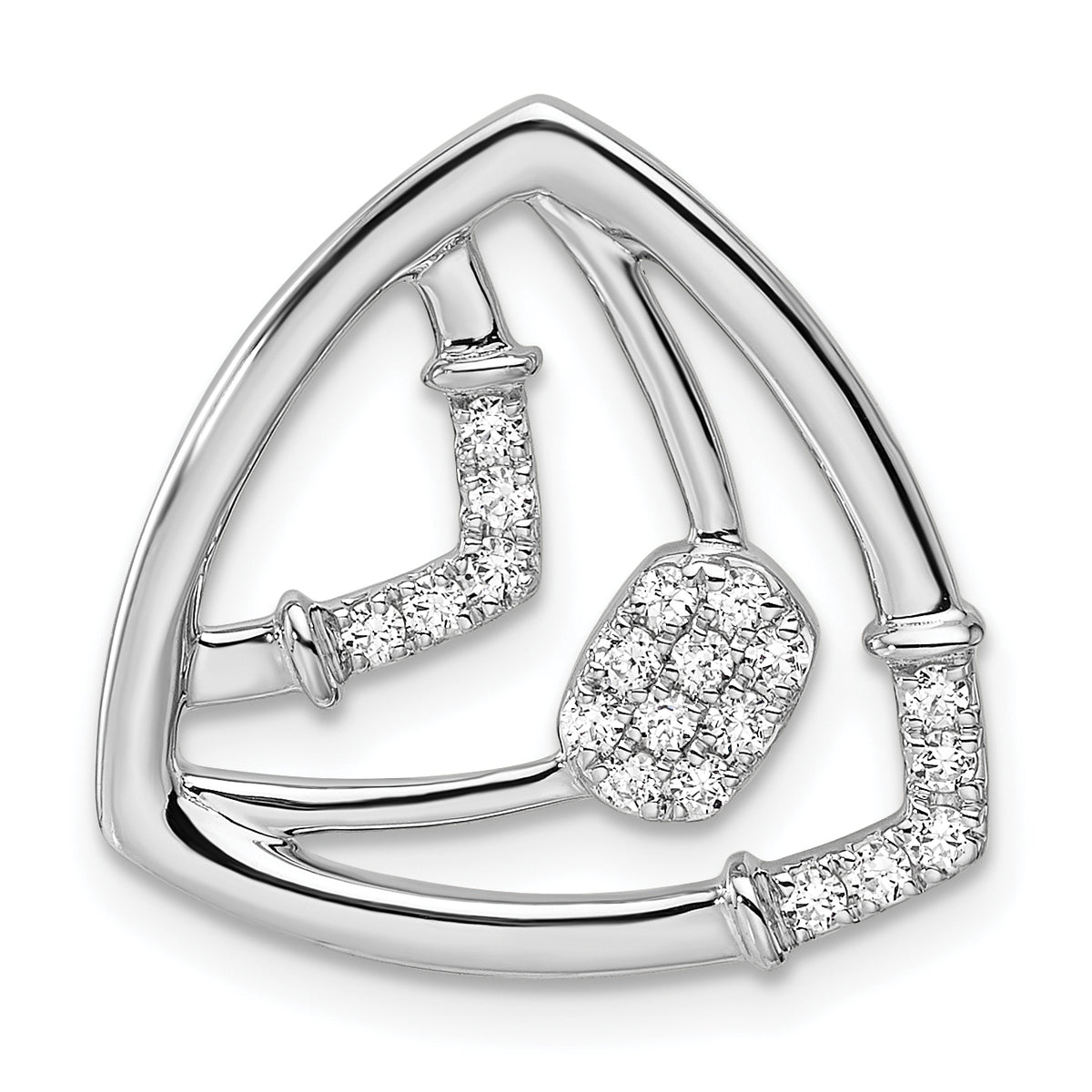 14K White Gold Lab Grown Diamond VS/SI GH, Triangle Chain Slide