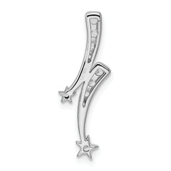 14K White Gold Lab Grown Diamond VS/SI GH, Shooting Star Chain Slid