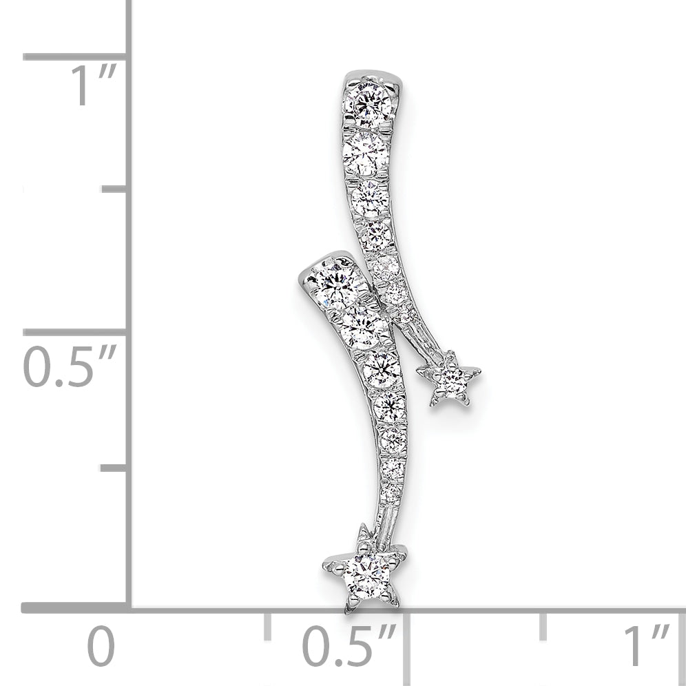 14K White Gold Lab Grown Diamond VS/SI GH, Shooting Star Chain Slid