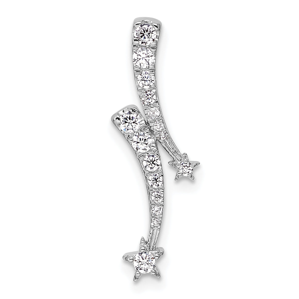 14K White Gold Lab Grown Diamond VS/SI GH, Shooting Star Chain Slid