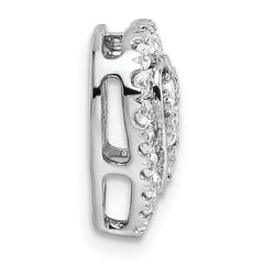 14K White Gold Lab Grown Diamond VS/SI GH, Halo Heart Chain Slide