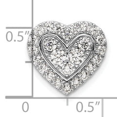 14K White Gold Lab Grown Diamond VS/SI GH, Halo Heart Chain Slide