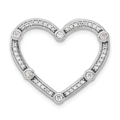 14K White Gold Lab Grown Diamond Open Heart Chain Slide