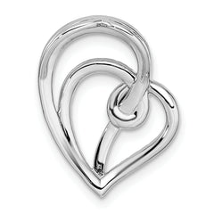 14K White Gold Lab Grown Diamond VS/SI GH, Swirl Heart Chain Slide