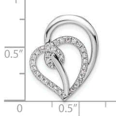 14K White Gold Lab Grown Diamond VS/SI GH, Swirl Heart Chain Slide