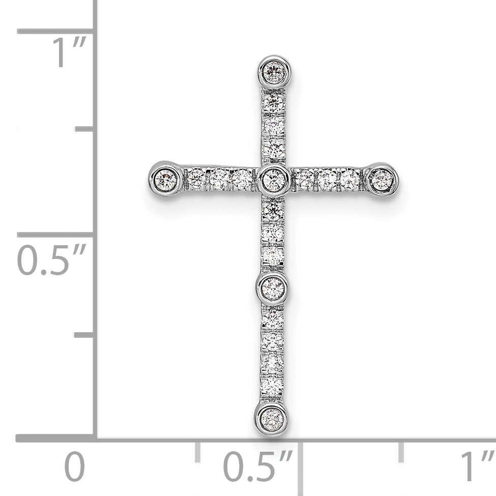 14K White Gold Lab Grown Diamond VS/SI GH, Cross Chain Slide