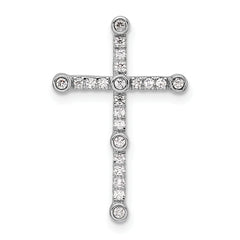 14K White Gold Lab Grown Diamond VS/SI GH, Cross Chain Slide