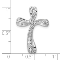 14K White Gold Lab Grown Diamond VS/SI GH, Cross Chain Slide