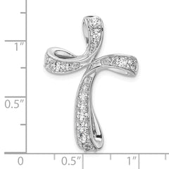 14K White Gold Lab Grown Diamond VS/SI GH, Cross Chain Slide