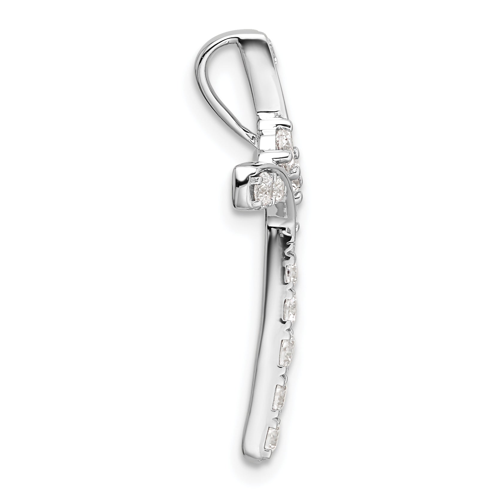 14K White Gold Lab Grown Diamond VS/SI GH, Cross Chain Slide